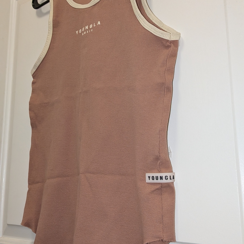 YoungLA 313 Rocket Rib Tank (Salmon) - Picture 3 of 5